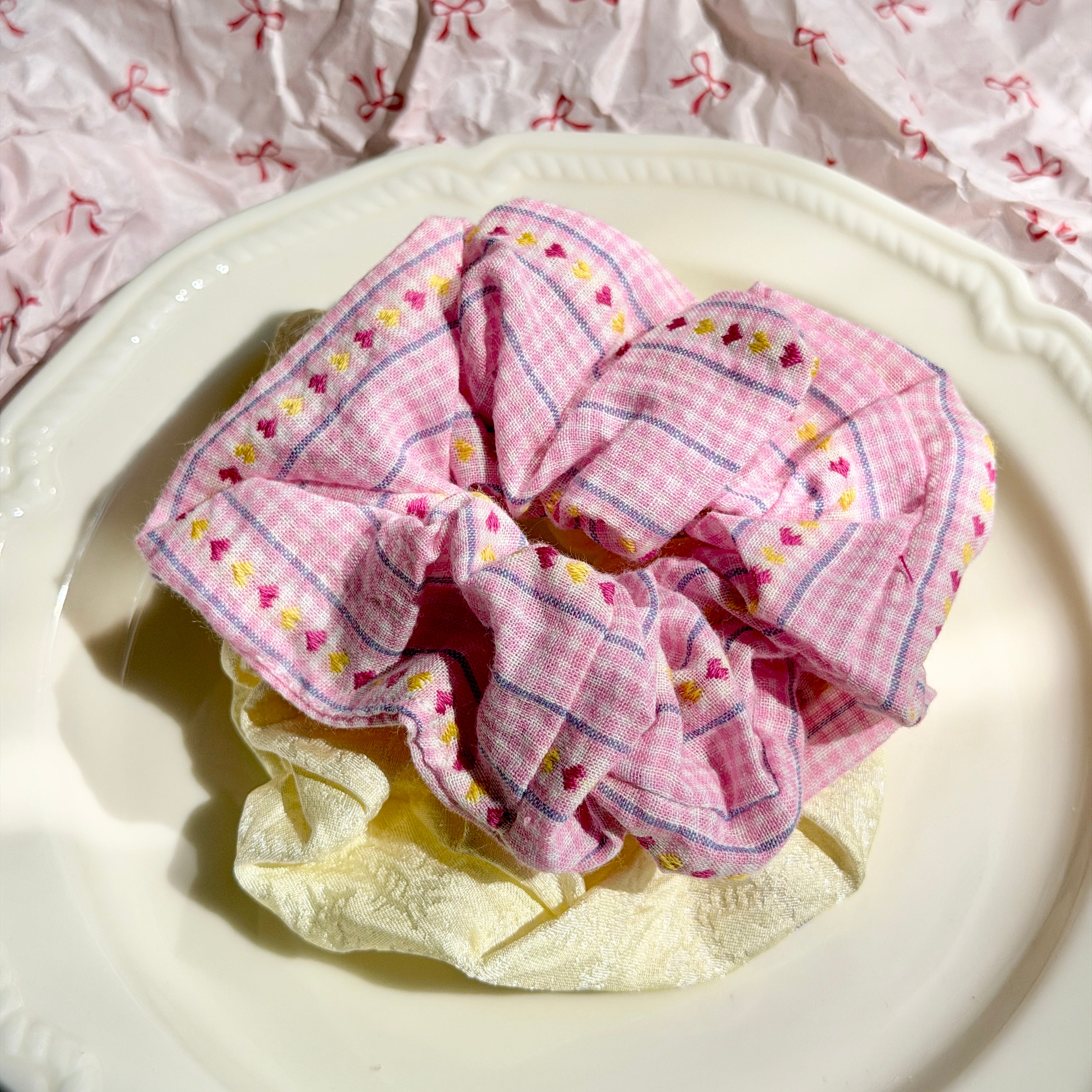 Plaid & Sheer Scrunchie Set