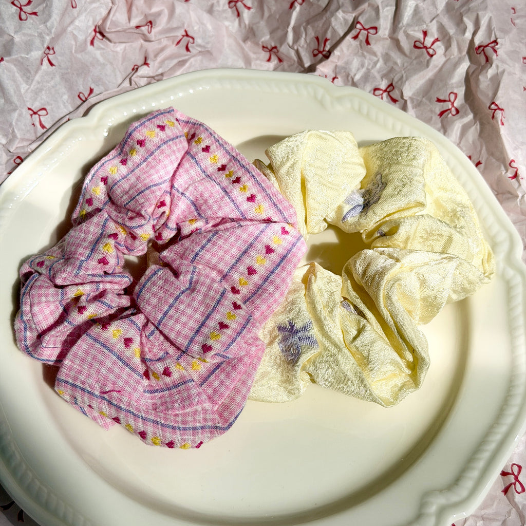 Plaid & Sheer Scrunchie Set