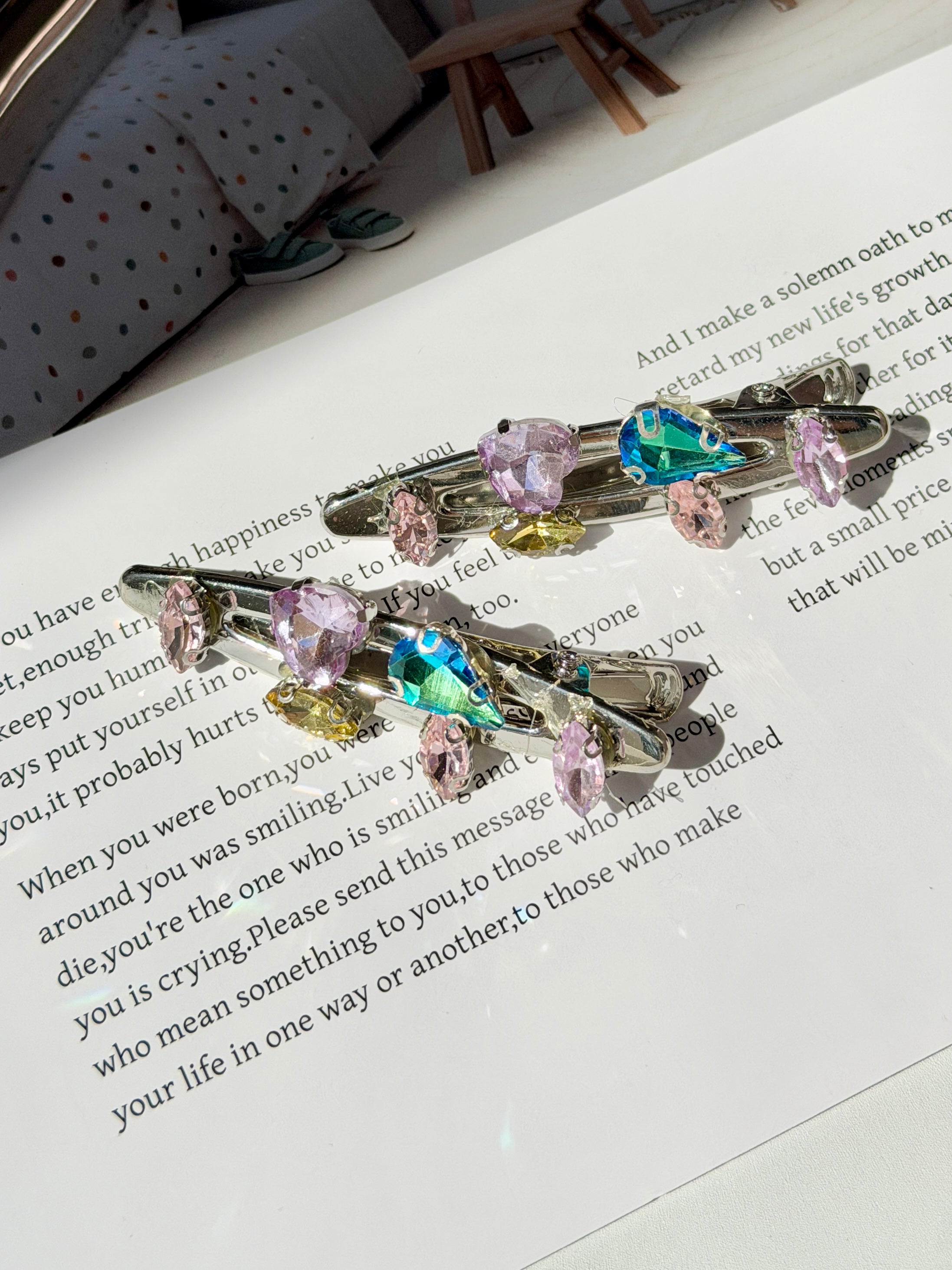 Mixed Gem Crystal Hair Clip