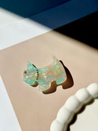 Scottie Dog Marble Acetate Hair Clip