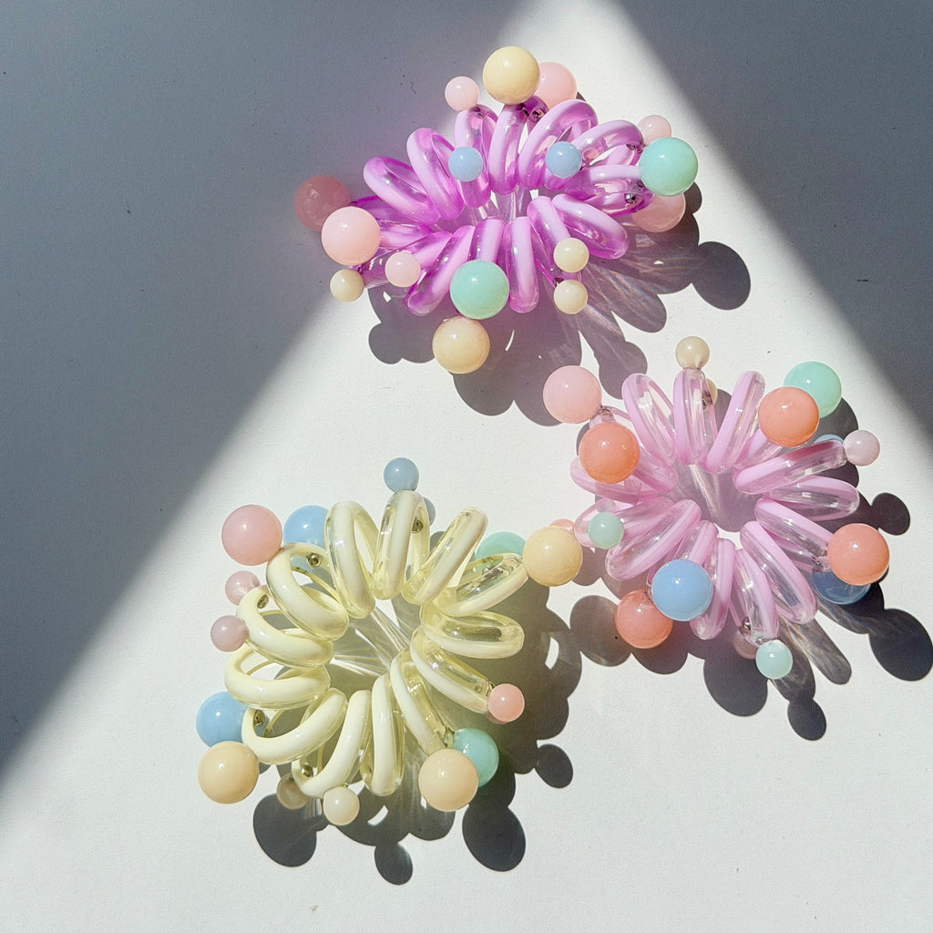 Coil Spring Hair Tie with Candy Beads