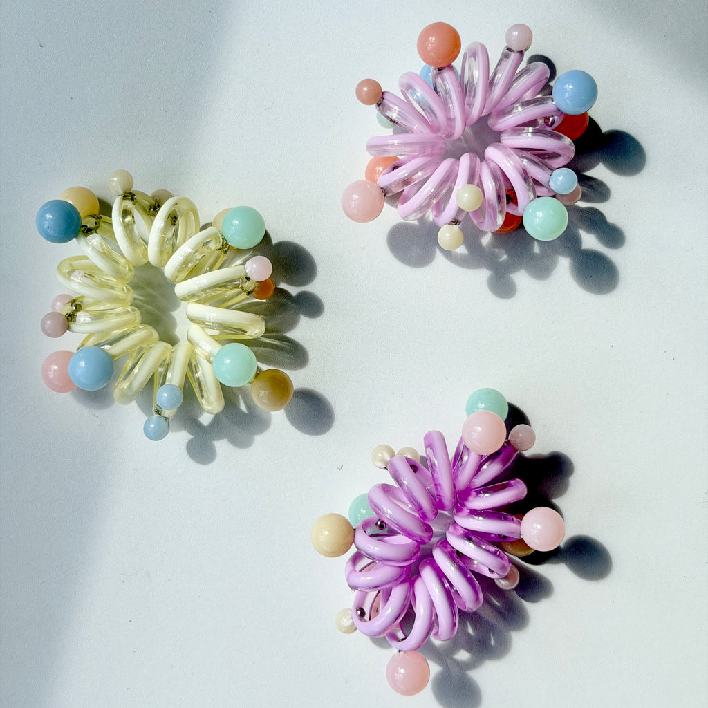Coil Spring Hair Tie with Candy Beads