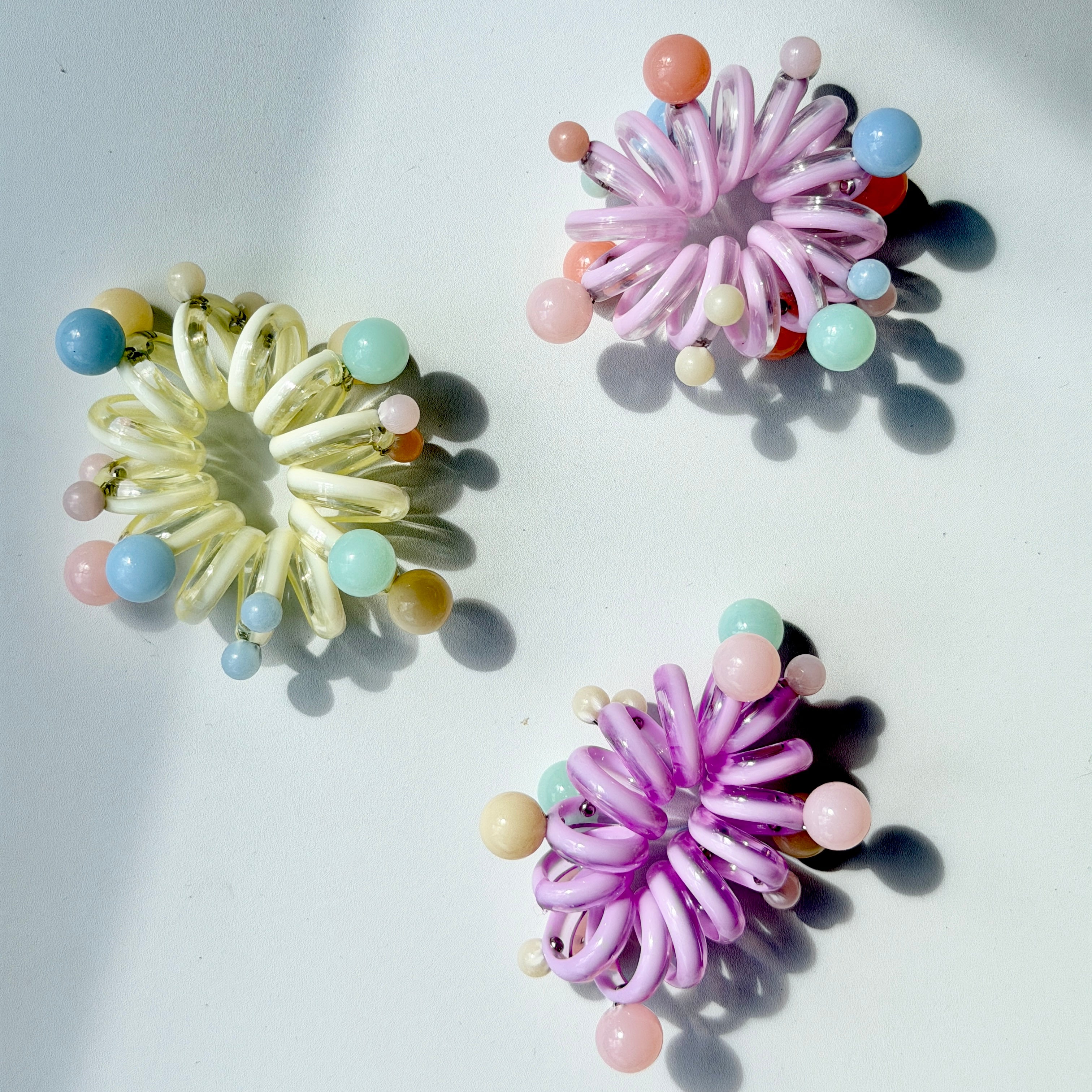 Coil Spring Hair Tie with Candy Beads