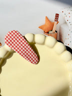 Red Gingham Hair Clip